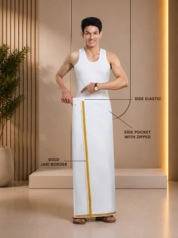 Minister White Flexi Vesti Side Elastic