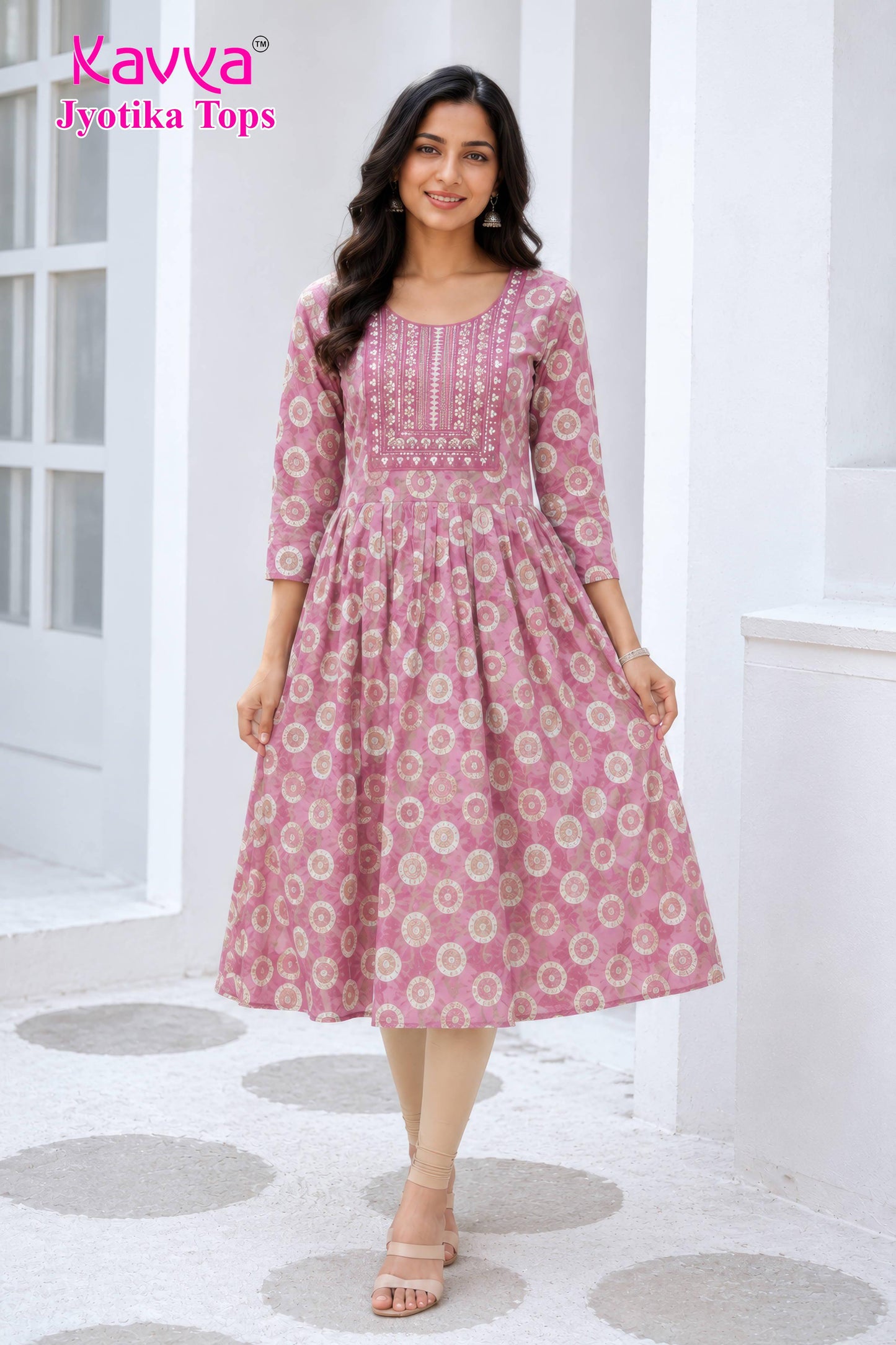 kaviya jyotika umbrella top – dusty pink charm